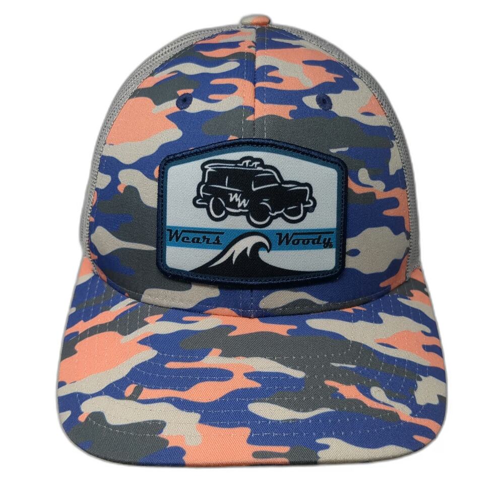 Wears Woody Blue Camo Mesh Snapback One Size Trucker Hat Station Wagon Wave